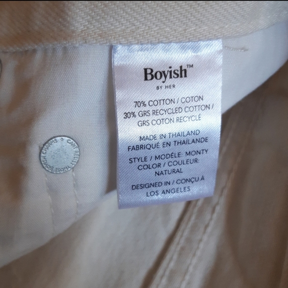 Boyish High Waist Distressed Denim Shorts in White - Picture 10 of 12